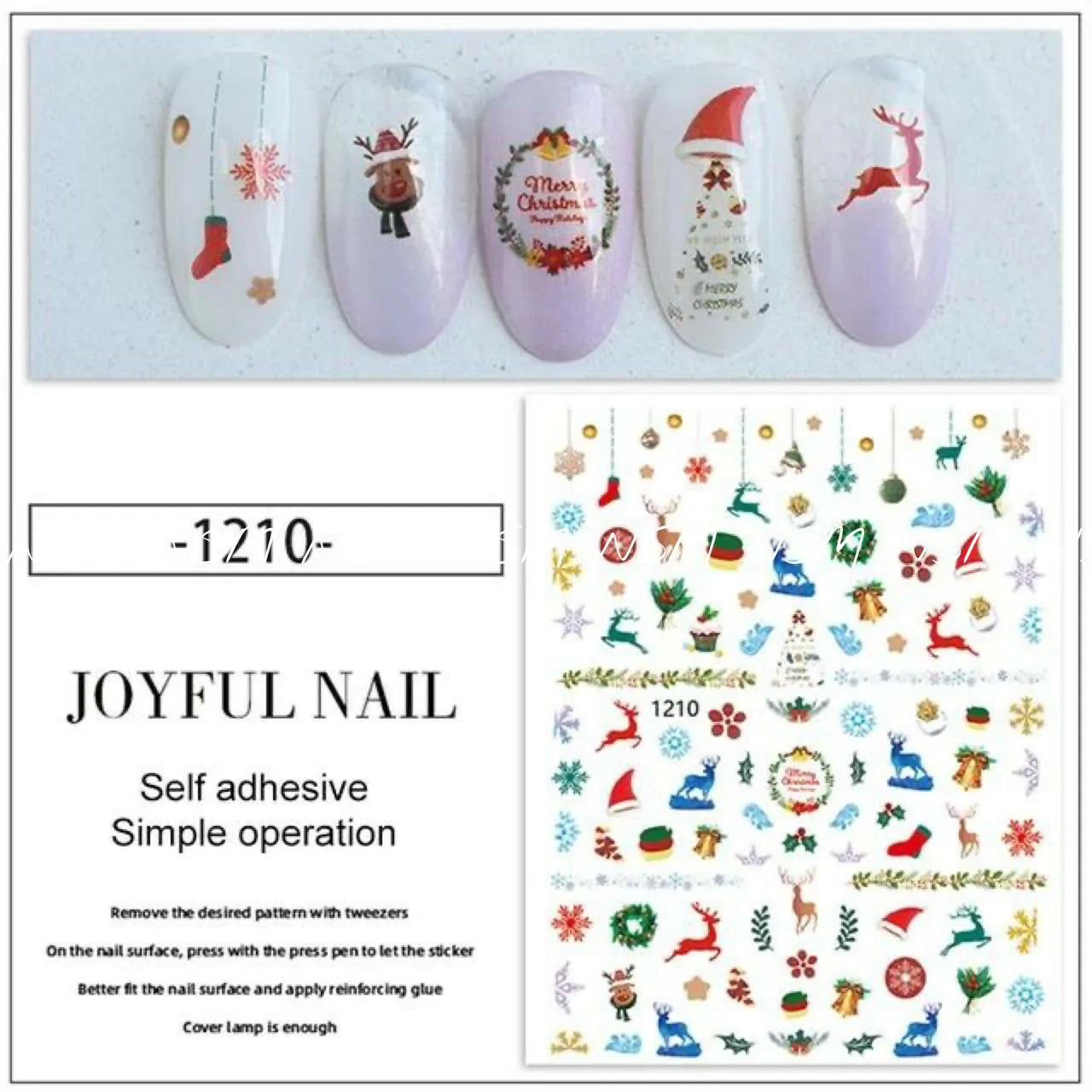 Christmas Nail Art Sticker Sheets (JO-1210)