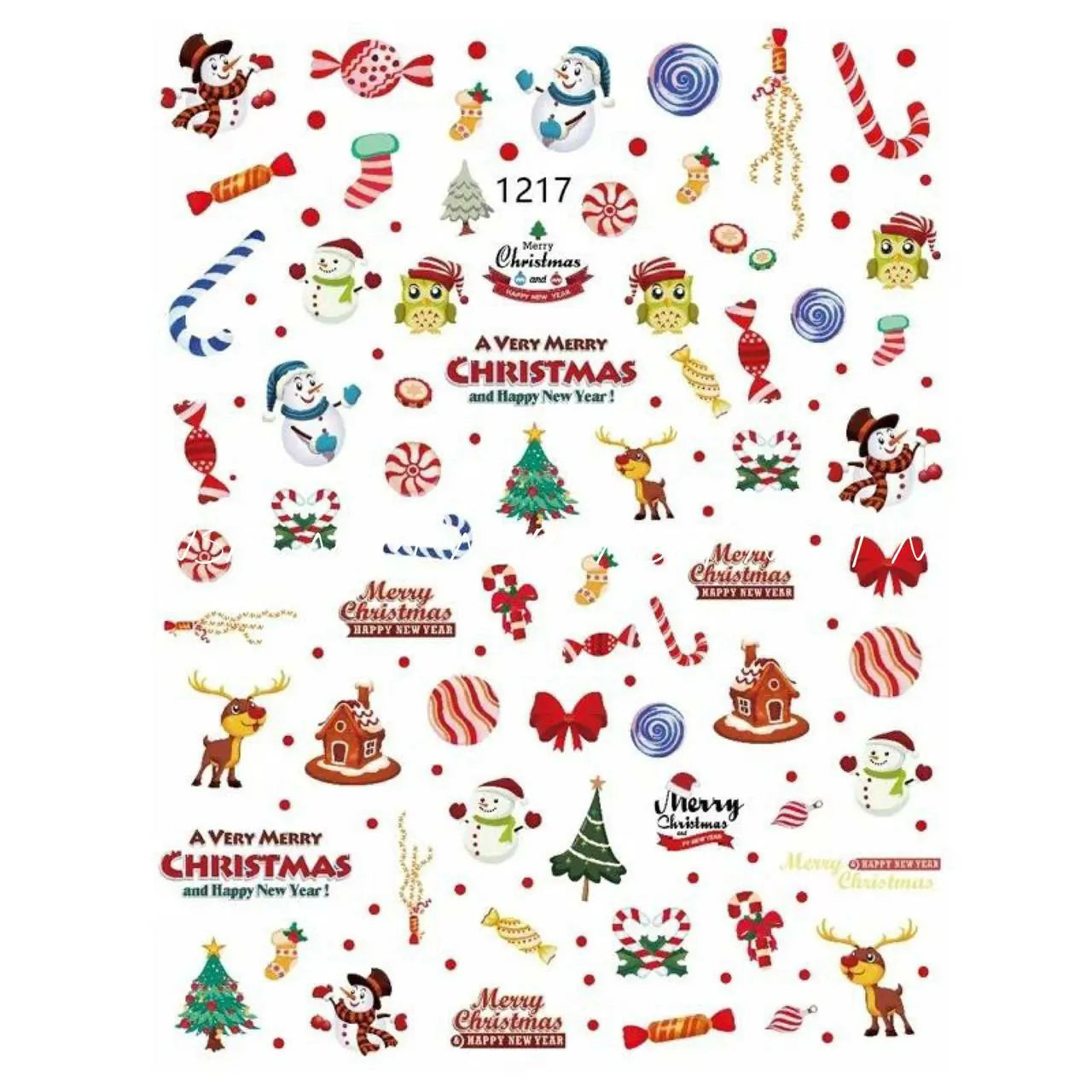 Christmas Nail Art Sticker Sheets (JO-1217)