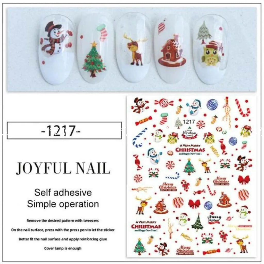 Christmas Nail Art Sticker Sheets (JO-1217)
