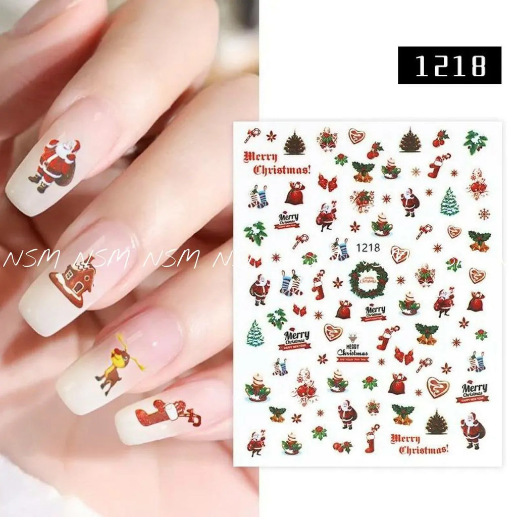 Christmas Nail Art Sticker Sheets (JO-1218)