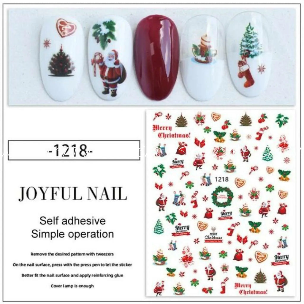 Christmas Nail Art Sticker Sheets (JO-1218)