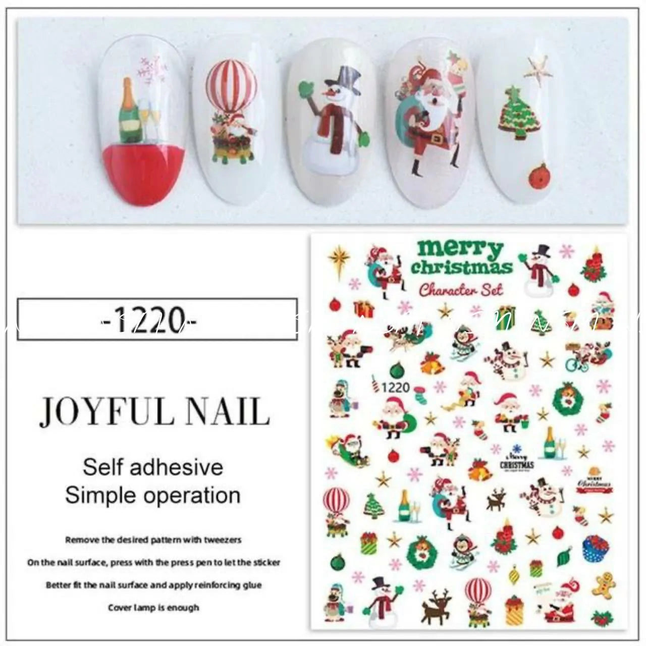 Christmas Nail Art Sticker Sheets (JO-1220)