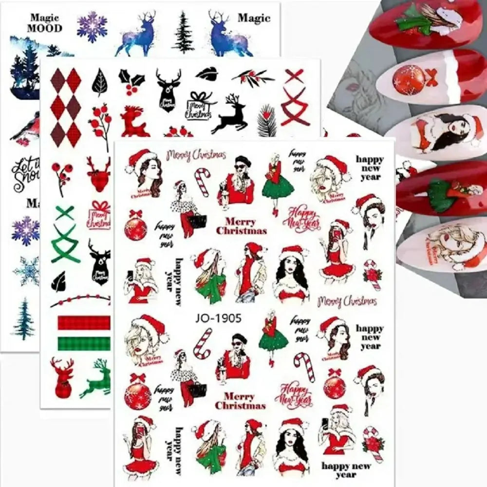 Christmas Nail Art Sticker Sheets (JO-1905)