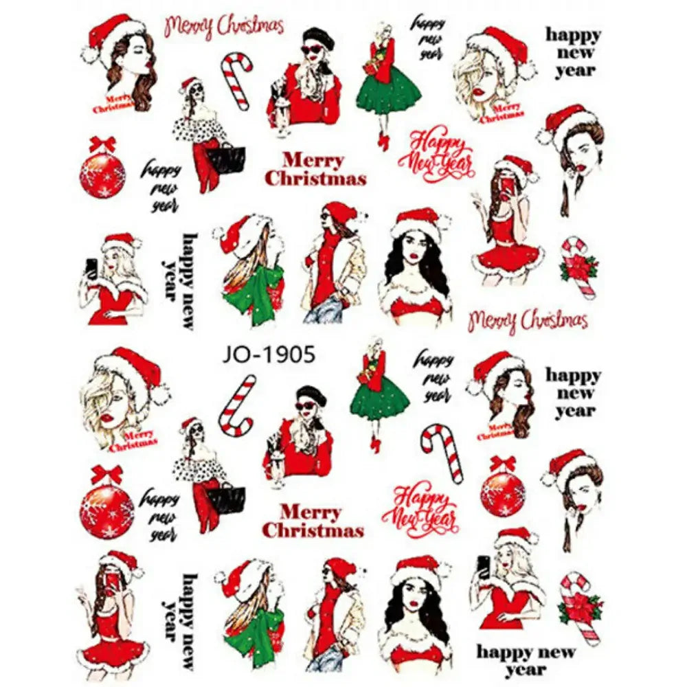 Christmas Nail Art Sticker Sheets (JO-1905)
