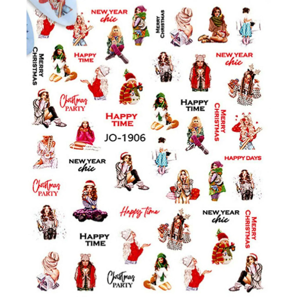 Christmas Nail Art Sticker Sheets (JO-1906)