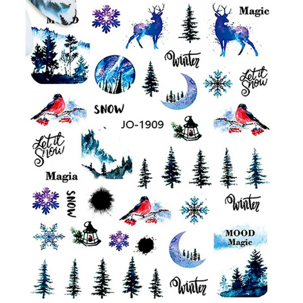 Christmas Nail Art Sticker Sheets (JO-1909)