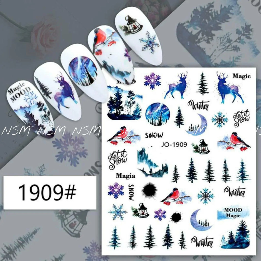 Christmas Nail Art Sticker Sheets (JO-1909)