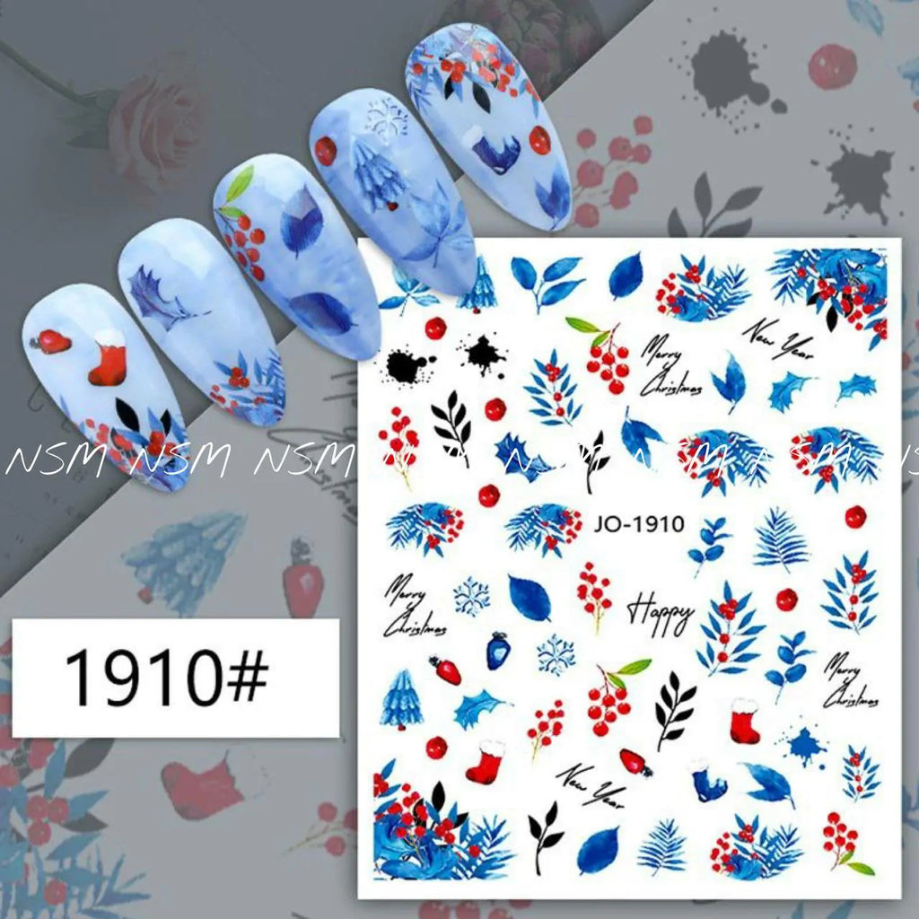 Christmas Nail Art Sticker Sheets (JO-1910)