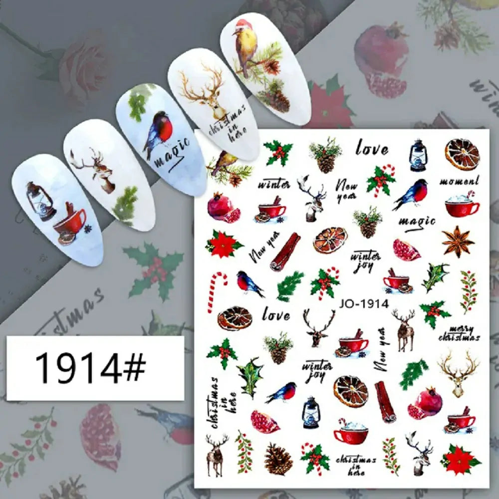 Christmas Nail Art Sticker Sheets (JO-1914)