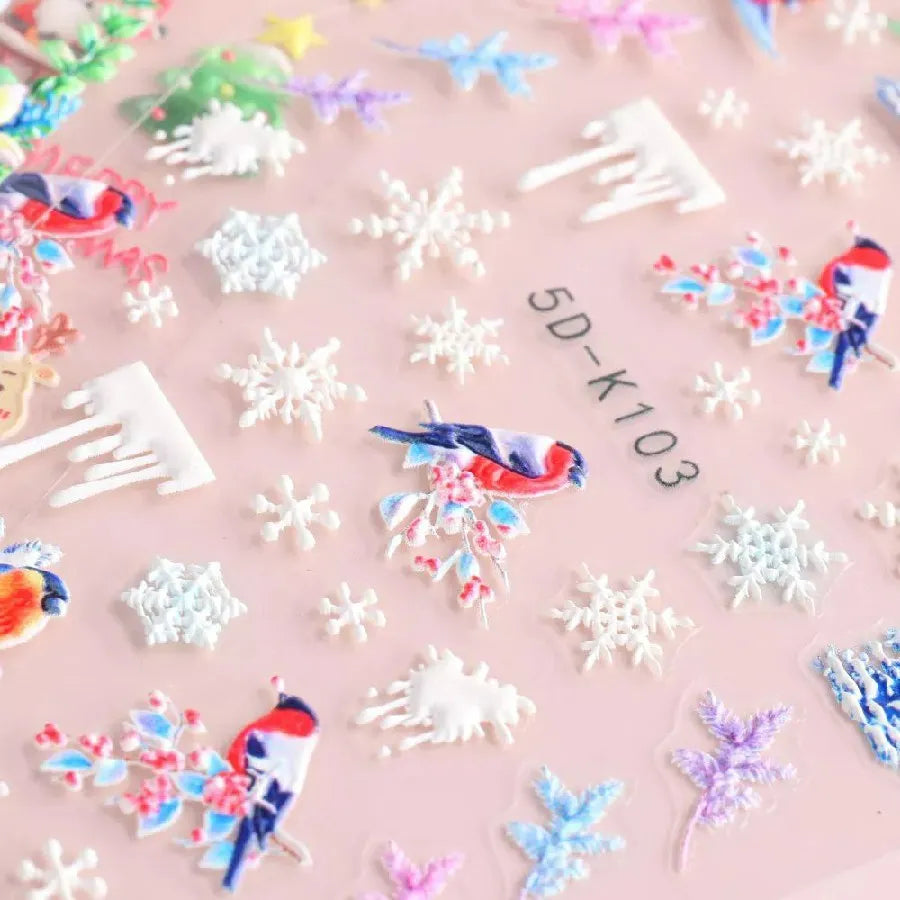 Christmas Themed 5D Sticker Sheets (5D-K103)