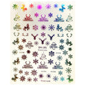 Christmas Themed Colorful Holographic Sticker Sheets (DH-195)