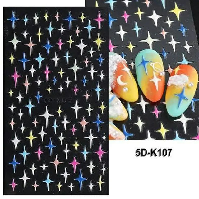 Colorful Stars 5D Sticker Sheets (5D-K107)