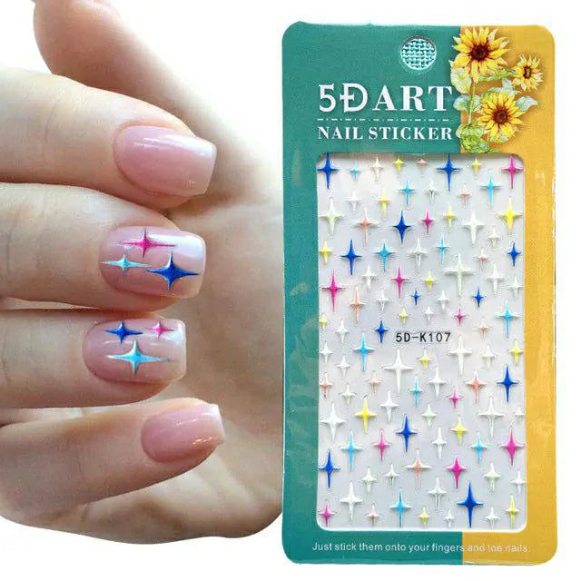 Colorful Stars 5D Sticker Sheets (5D-K107)