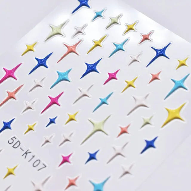 Colorful Stars 5D Sticker Sheets (5D-K107)