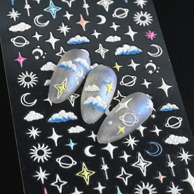 Clouds Moon And Stars 5D Sticker Sheets (5D-K108)
