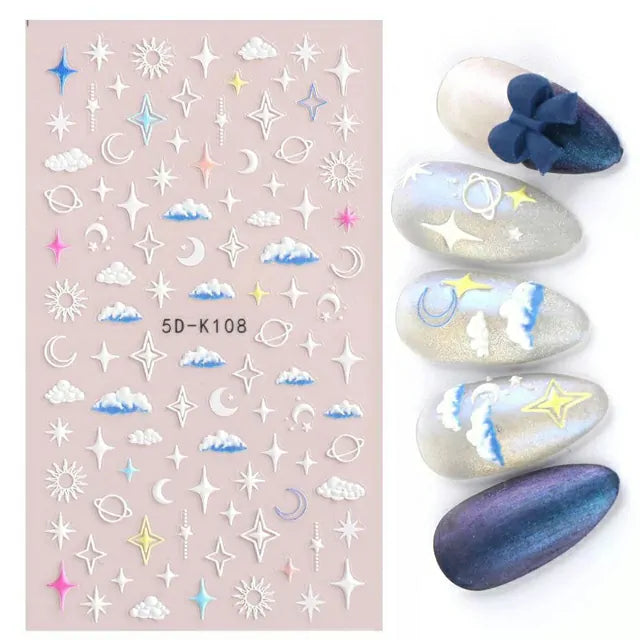 Clouds Moon And Stars 5D Sticker Sheets (5D-K108)