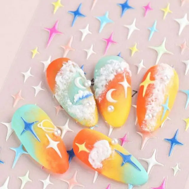 Clouds Moon And Stars 5D Sticker Sheets (5D-K108)