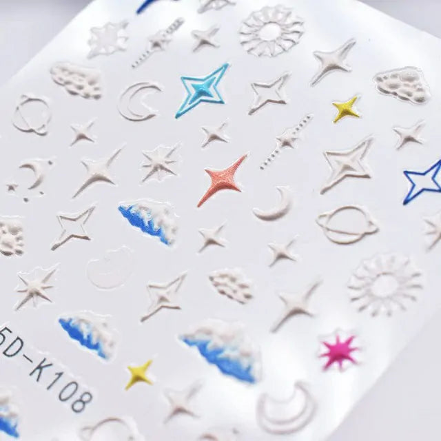 Clouds Moon And Stars 5D Sticker Sheets (5D-K108)