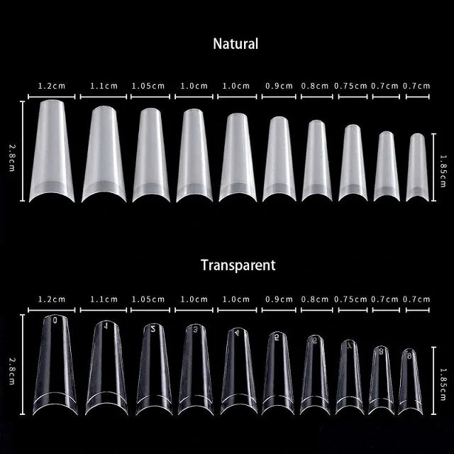 Coffin Shaped Fake Nail Tips (Pack Of 500 Pcs)