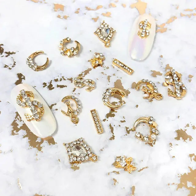 Crescent Moon Cat Nail Charms (Set Of 2Pcs)