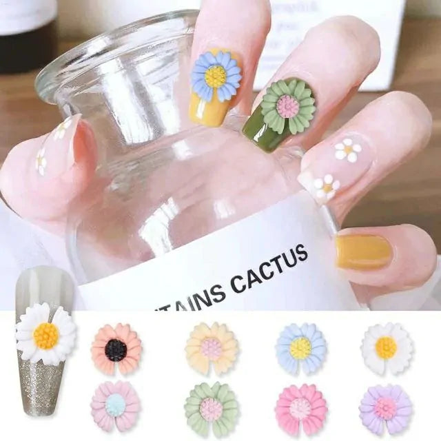 Daisy Flower Nail Charms