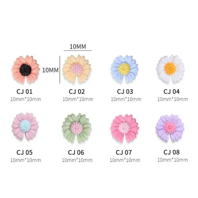 Daisy Flower Nail Charms
