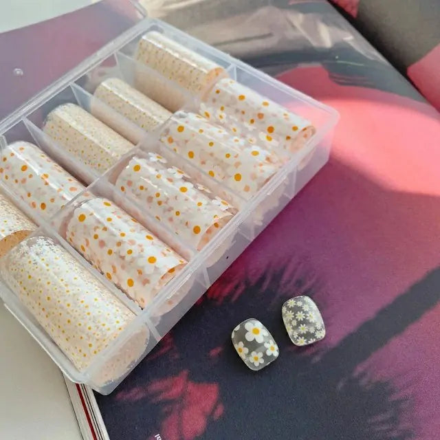 Daisy Flowers Nail Transfer Foil
