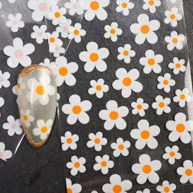 Daisy Flowers Nail Transfer Foil