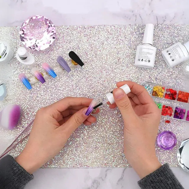 Aurora Crystal Stone Nail Art Table Mat