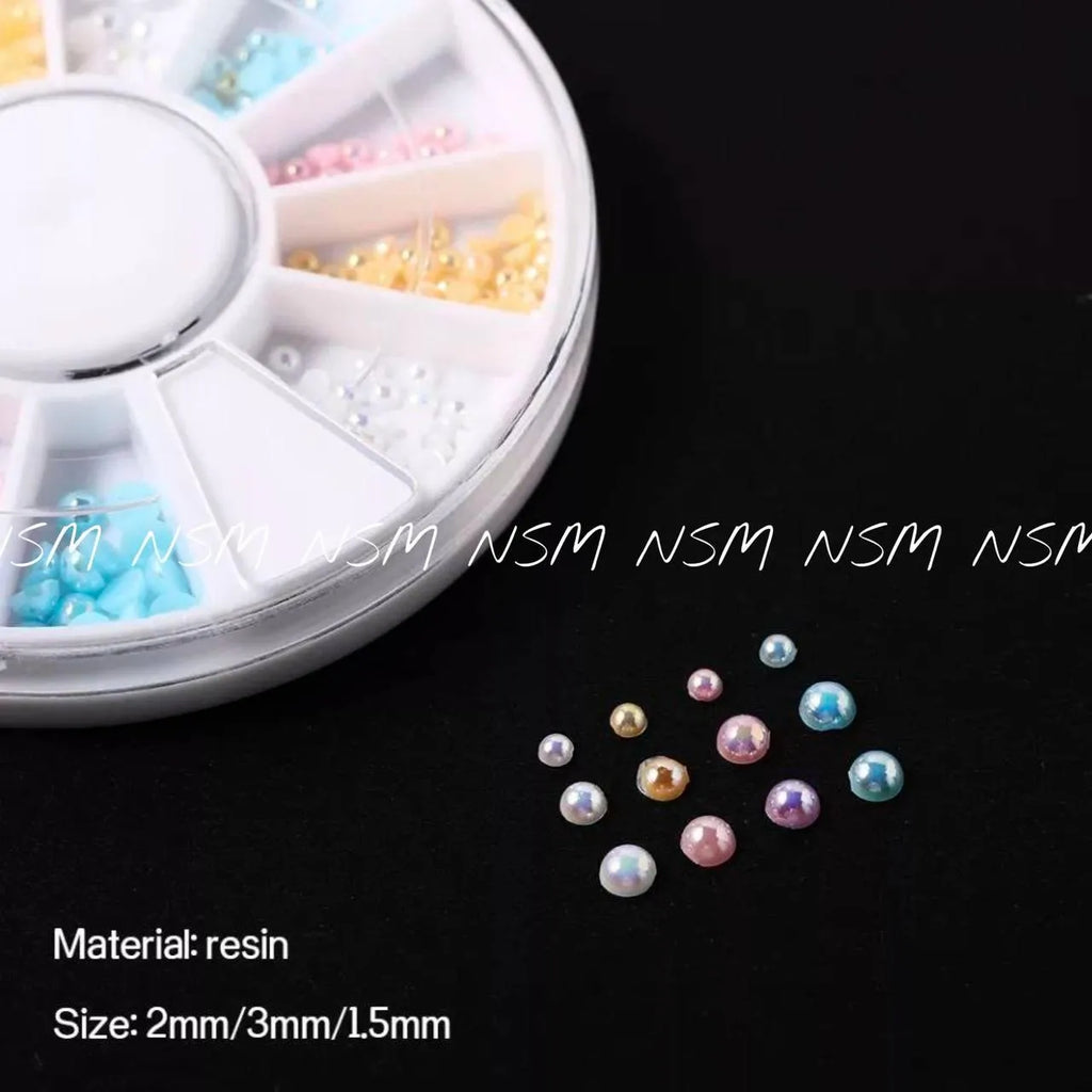Pastel Half Pearl Nail Accessories Wheel