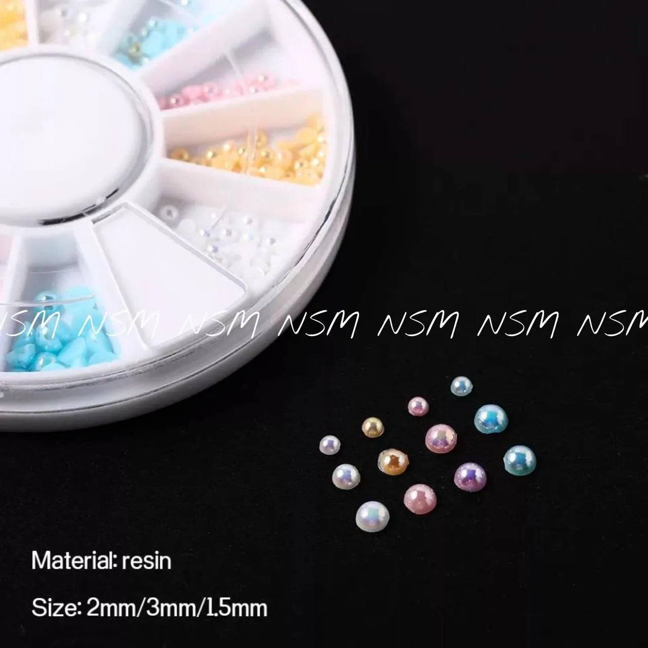 Pastel Half Pearl Nail Accessories Wheel