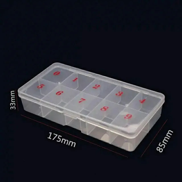 Empty Numbered Nail Tips Box (Capacity 500 Tips)