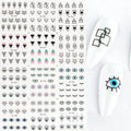 Evil Eye And Abstract Nail Art Water Decal Sticker Sheet BY-036 (12 Prints)
