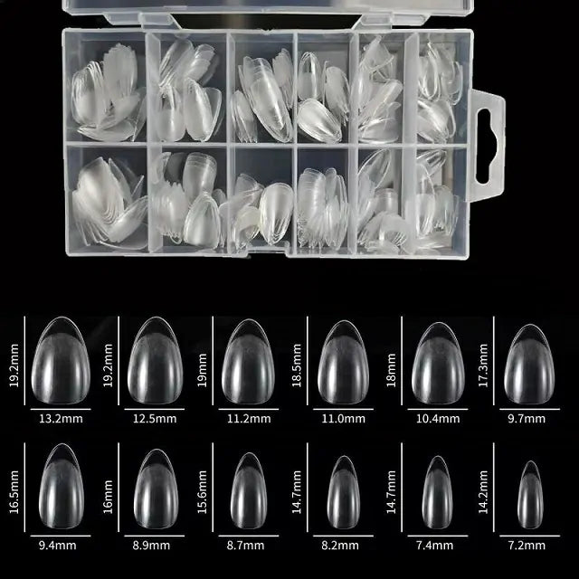 Extra Short Almond Pre Buffed Gel Nail Tips (240 Pcs)