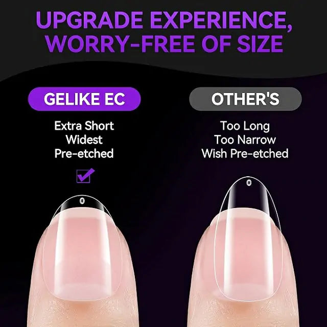 Extra Short Almond Pre Buffed Gel Nail Tips (240 Pcs)