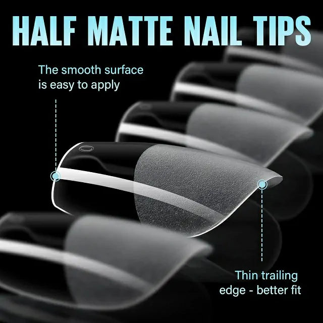 Extra Short Almond Pre Buffed Gel Nail Tips (240 Pcs)
