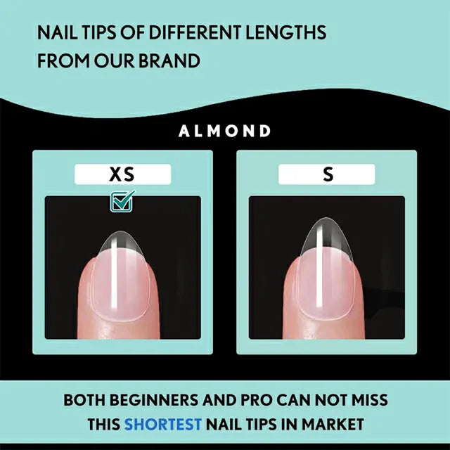 Extra Short Almond Soft Gel Nail Tips (600 Pcs Box)