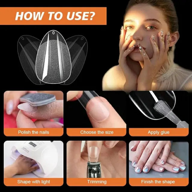 Extra Short Almond Soft Gel Nail Tips (600 Pcs Box)
