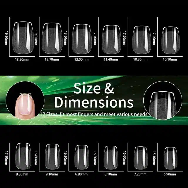 Extra Short Coffin Pre Buffed Gel Nail Tips (240 Pcs)