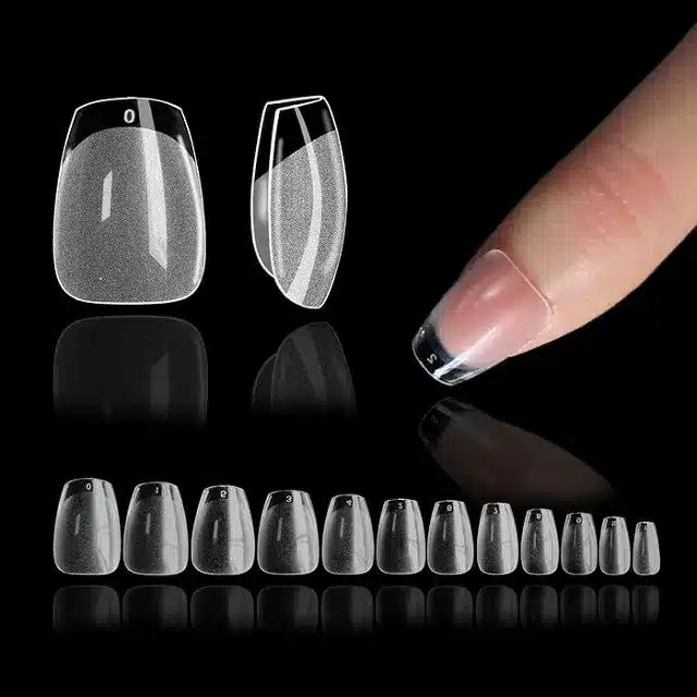 Extra Short Coffin Pre Buffed Gel Nail Tips (240 Pcs)