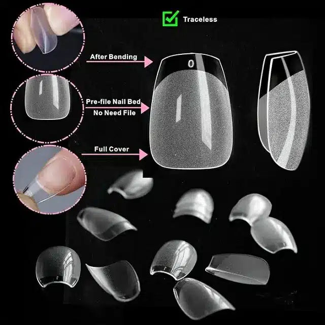 Extra Short Coffin Pre Buffed Gel Nail Tips (240 Pcs)