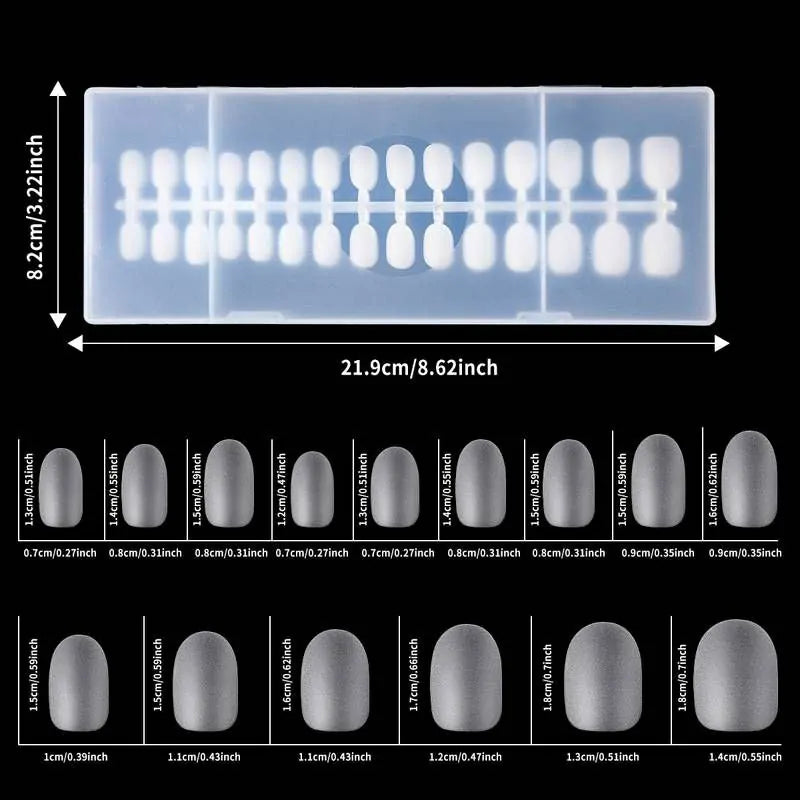 Extra Short Ovals Pre Buffed Gel Nail Tips (300 Pcs)