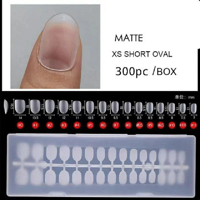 Extra Short Ovals Pre Buffed Gel Nail Tips (300 Pcs)