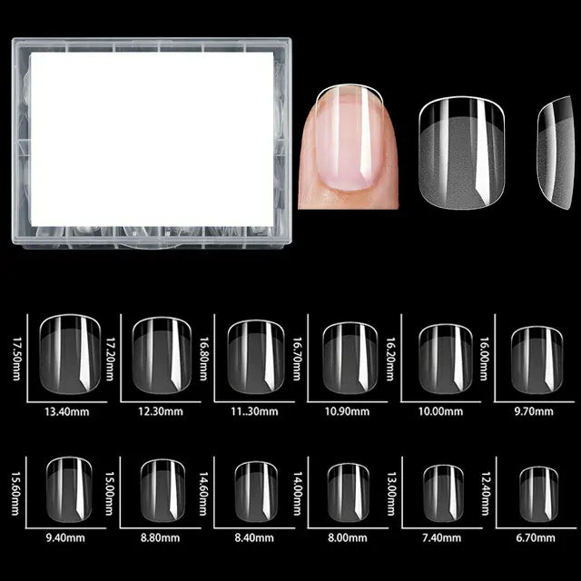 Extra Short Square Pre Buffed Gel Nail Tips (240 Pcs)