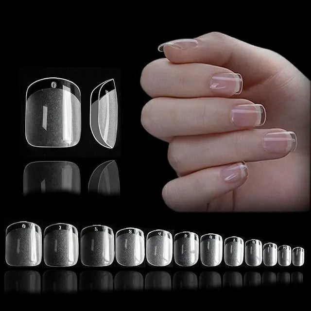 Extra Short Square Pre Buffed Gel Nail Tips (240 Pcs)
