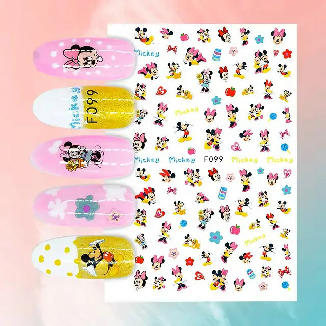 Mickey And Minnie Disney Nail Stickers Sheet (F099)