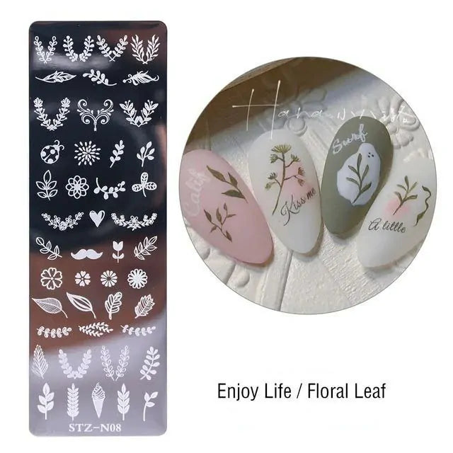 Garland Floral Leaves Nail Stamping Plate (XY-N08)