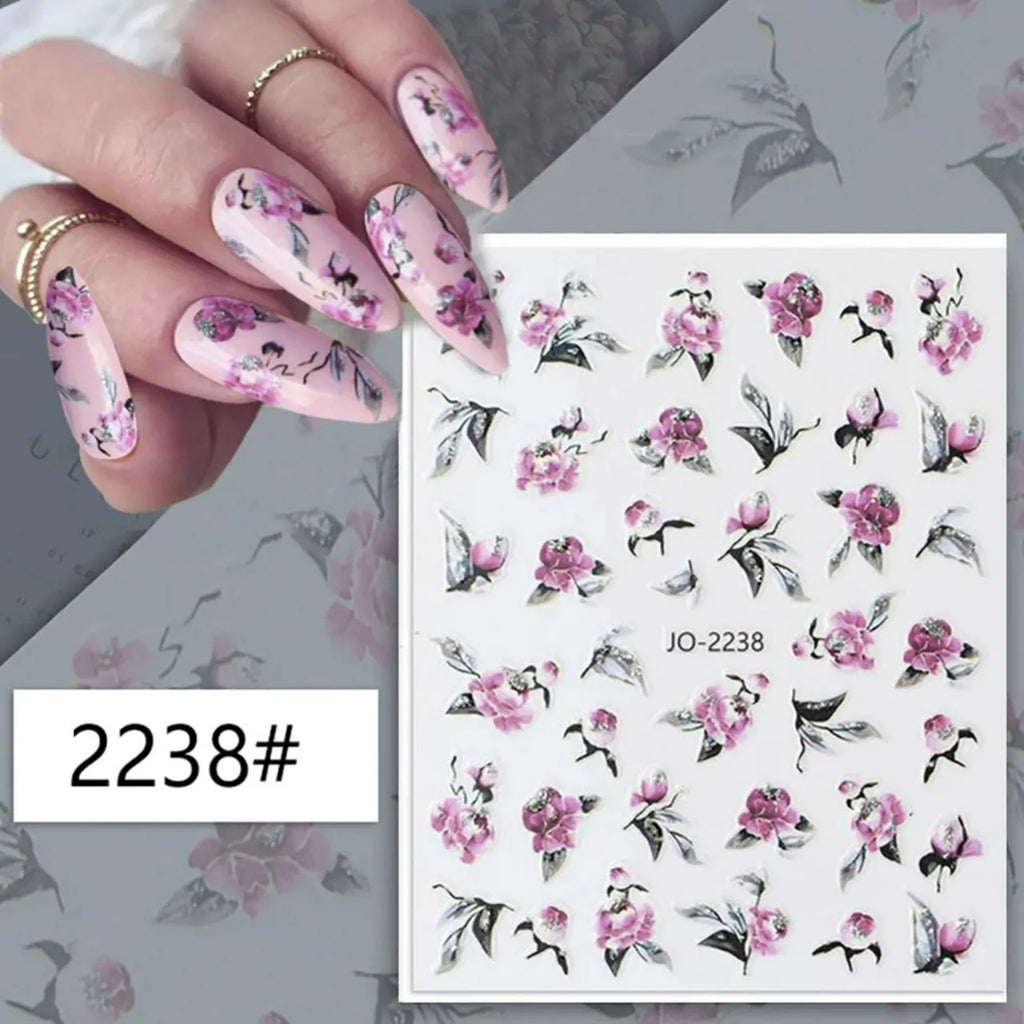 Floral Nail Art Sticker Sheet (JO-2238)