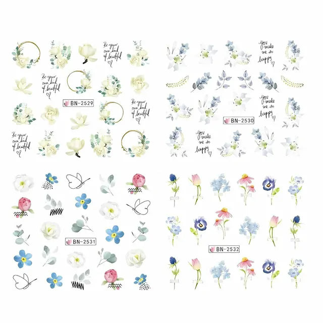Floral Nail Art Water Decals (BN-2532)