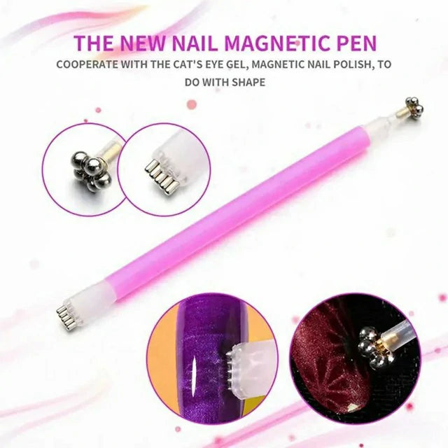 Nail Art Cat Eyes Flower Magnet
